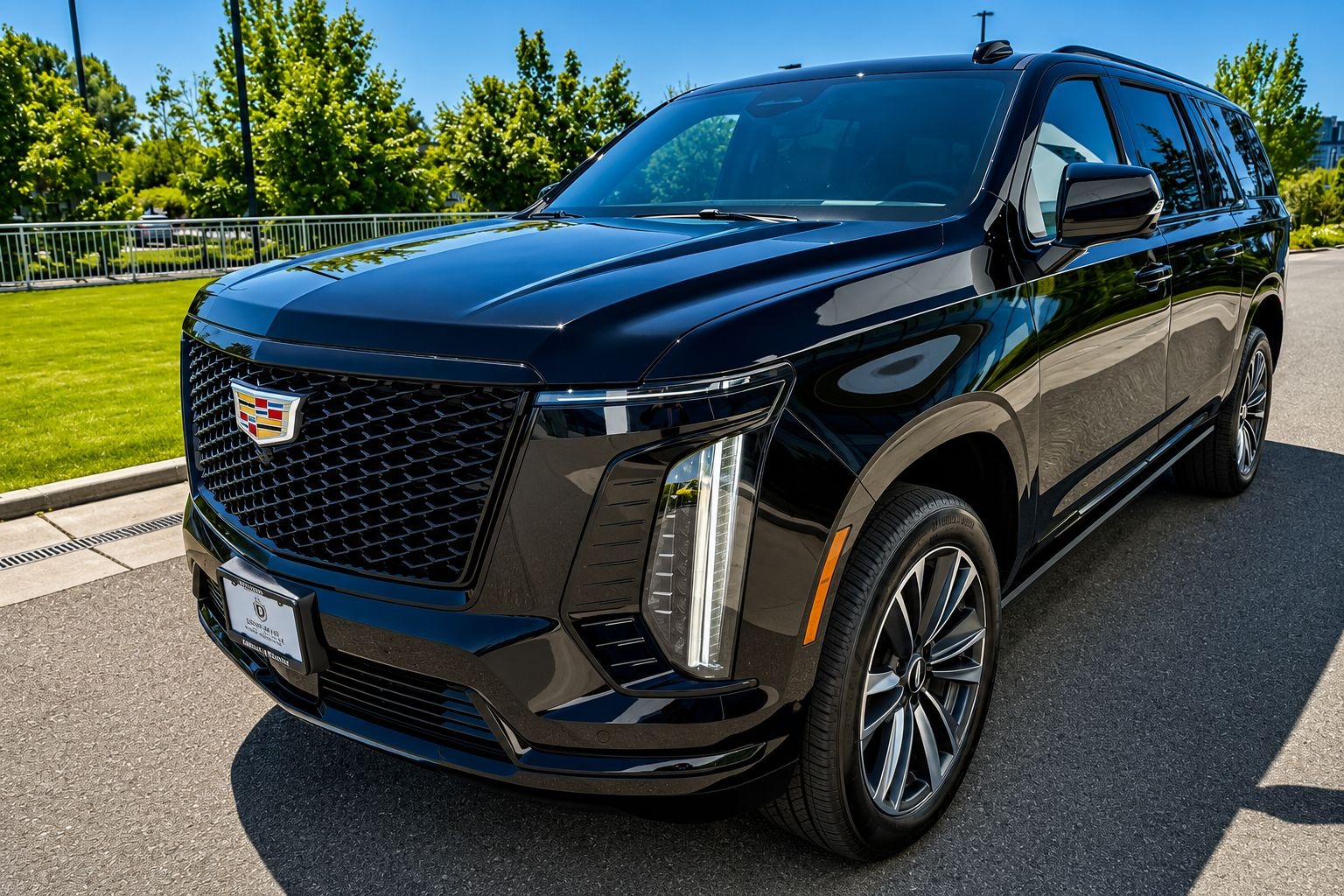 Black car service Seattle - Refreshed Cadillac Escalade luxury SUV used for SeaTac airport transportation.